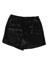 Dolce & Gabbana Black Silk Satin Elastic Men Boxer Short Swimwear - Swim Boxers