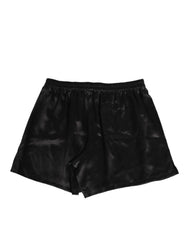 Dolce & Gabbana Black Silk Satin Elastic Men Boxer Short Swimwear - IT4 | S - Swim Boxers