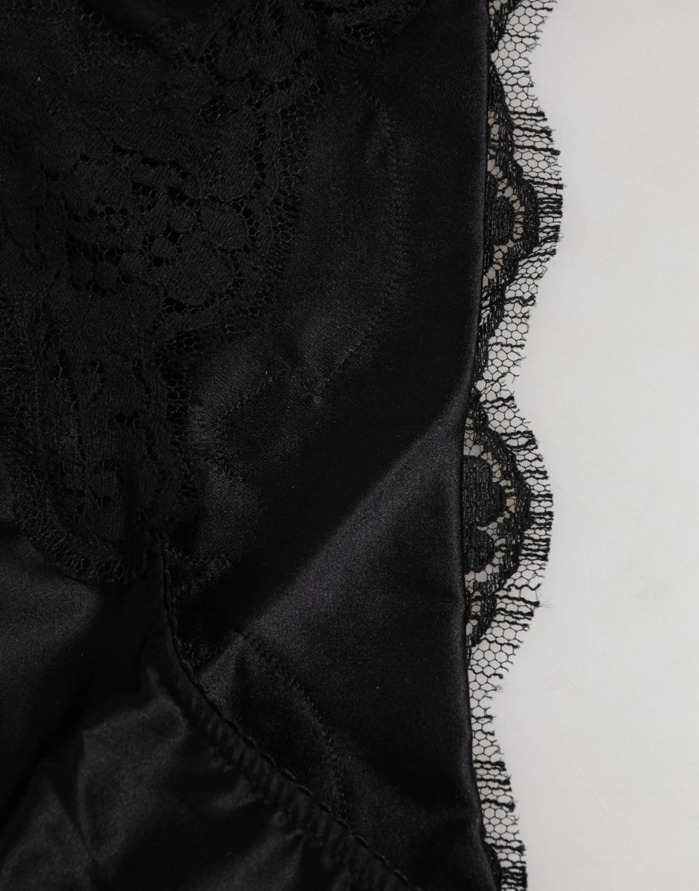 Dolce & Gabbana Black Silk Satin Floral Lace Panty Brief Underwear - IT2 | S - Briefs