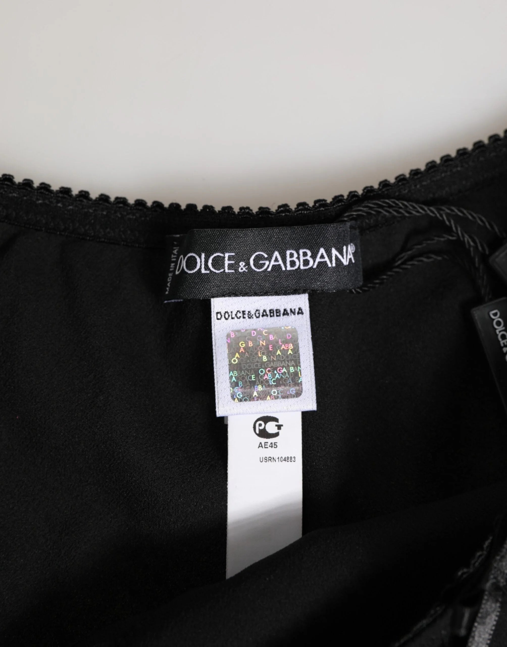 Dolce & Gabbana Black Silk Satin Floral Lace Panty Brief Underwear - Briefs