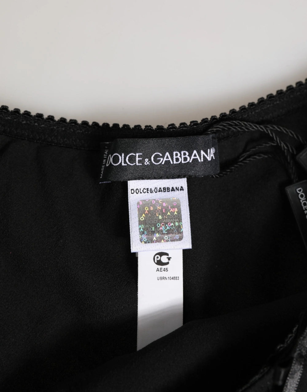 Dolce & Gabbana Black Silk Satin Floral Lace Panty Brief Underwear - Briefs