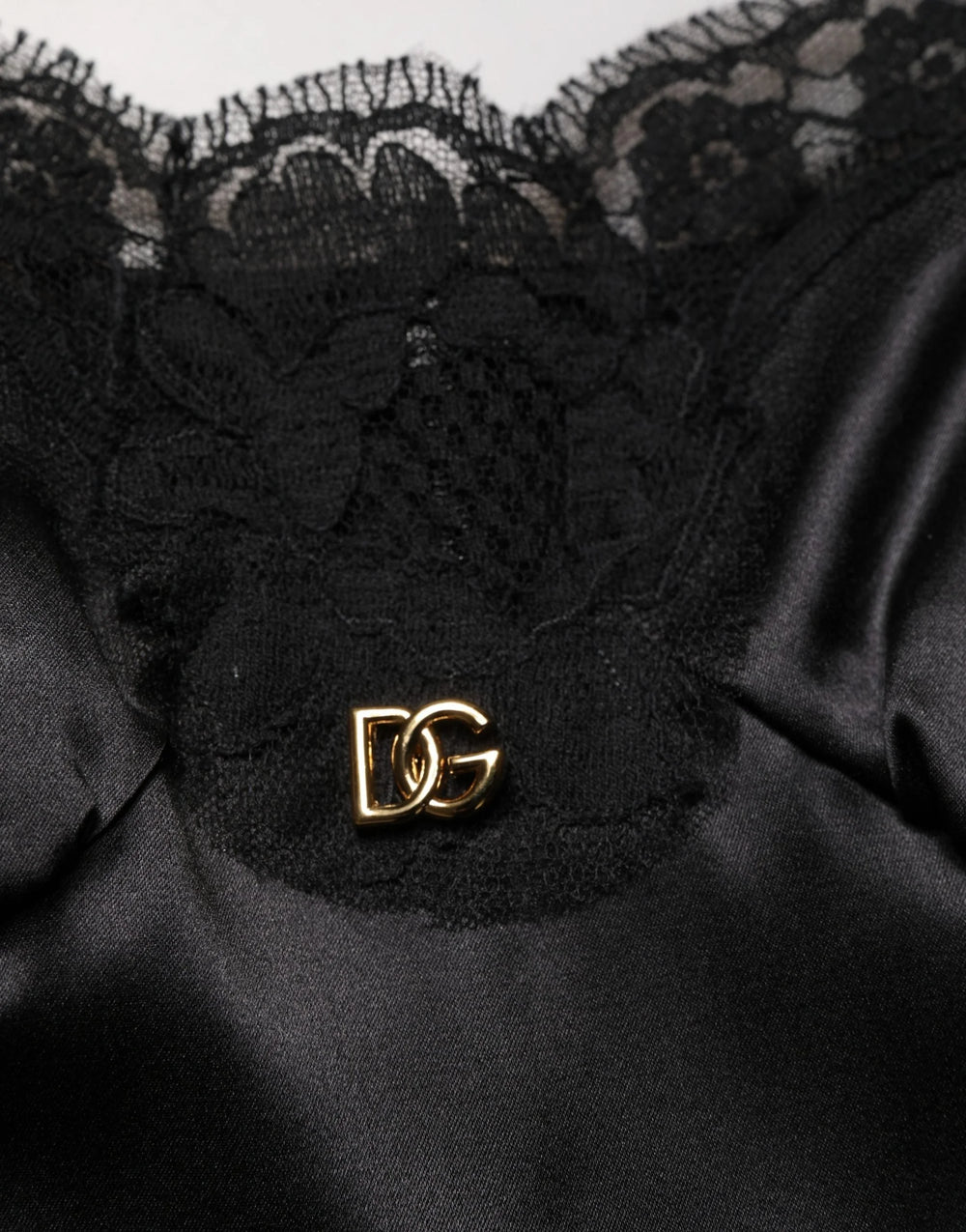 Dolce & Gabbana Black Silk Satin Lace Sleeveless Mini Dress - IT36|XXS