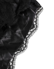 Dolce & Gabbana Black Silk Satin Lace Trim Panty Underwear - IT2 | S
