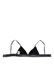 Dolce & Gabbana Black Silk Satin Triangle Soft Cup Underwear - IT2 | S - Bras