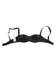 Dolce & Gabbana Black Silk Satin Wireless Lingerie Bra Underwear - IT1 | XS