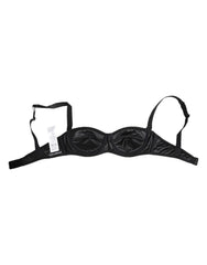 Dolce & Gabbana Black Silk Satin Wireless Lingerie Bra Underwear - IT1 | XS - Bras