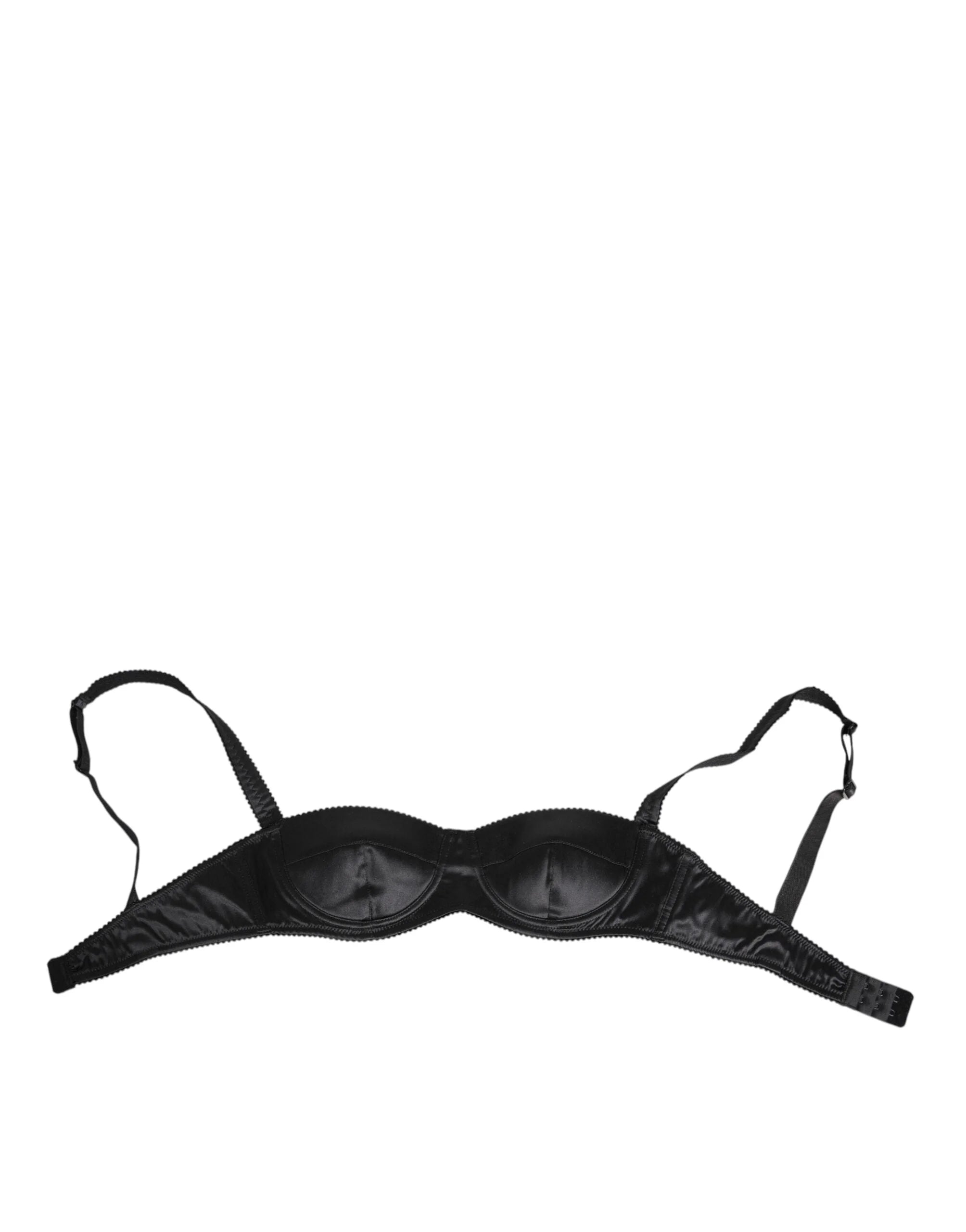 Dolce & Gabbana Black Silk Satin Wireless Lingerie Bra Underwear - IT1 | XS