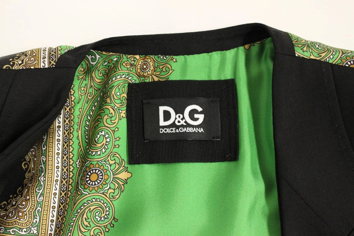 Dolce & Gabbana Black Silk Scarf Back Blazer Jacket - IT40|S - Sport Jackets