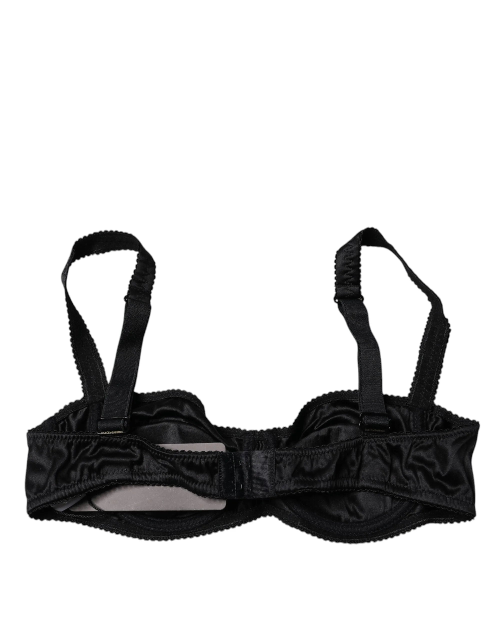 Dolce & Gabbana Black Silk Semi-Pad Balconette Bra Underwear - IT2 | S - Bras
