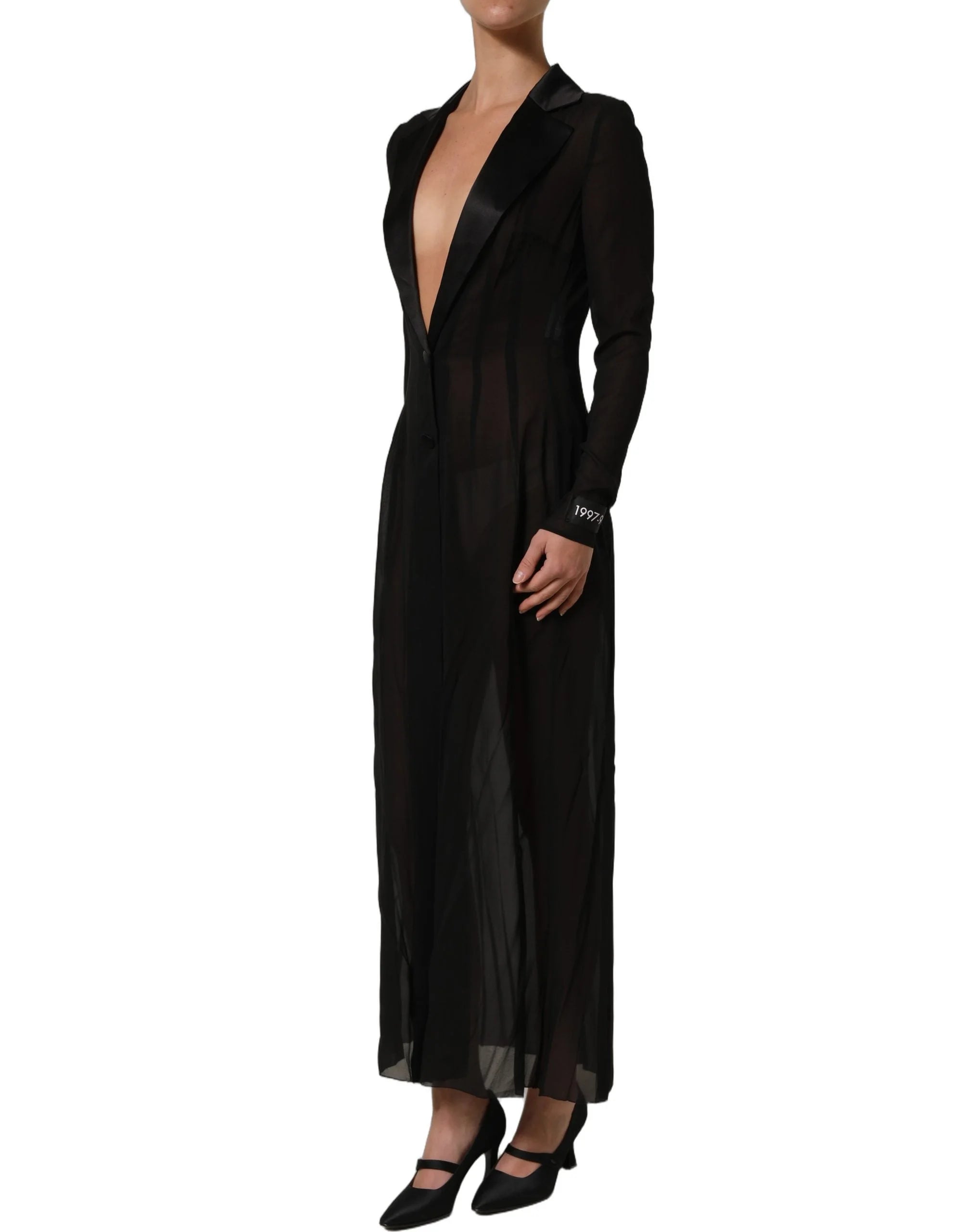 Dolce & Gabbana Black Silk Sheer Chiffon Long Maxi Dress - IT38 | XS