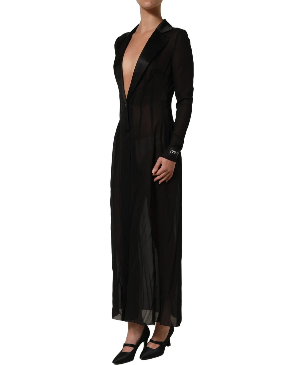 Dolce & Gabbana Black Silk Sheer Chiffon Long Maxi Dress - IT38 | XS