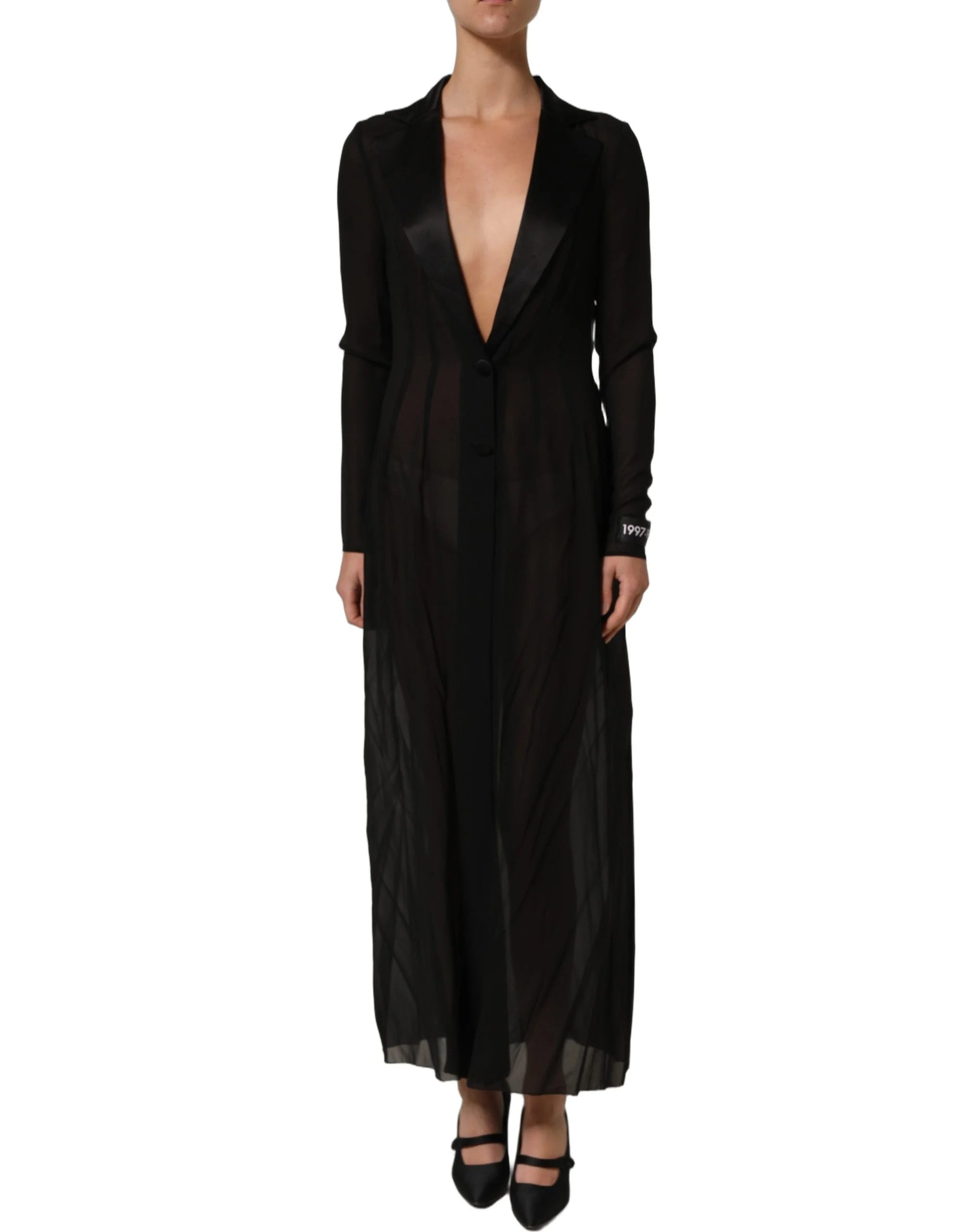 Dolce & Gabbana Black Silk Sheer Chiffon Long Maxi Dress - IT38 | XS