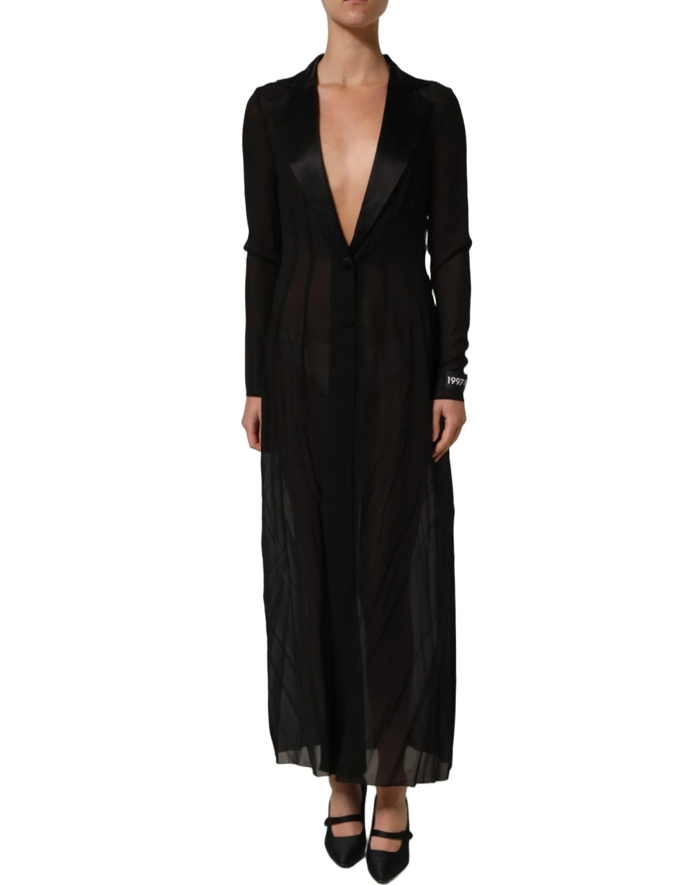 Dolce & Gabbana Black Silk Sheer Chiffon Long Maxi Dress - IT38 | XS
