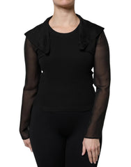 Dolce & Gabbana Black Silk Sheer Long Sleeves Blouse Top - IT40|S - Blouses