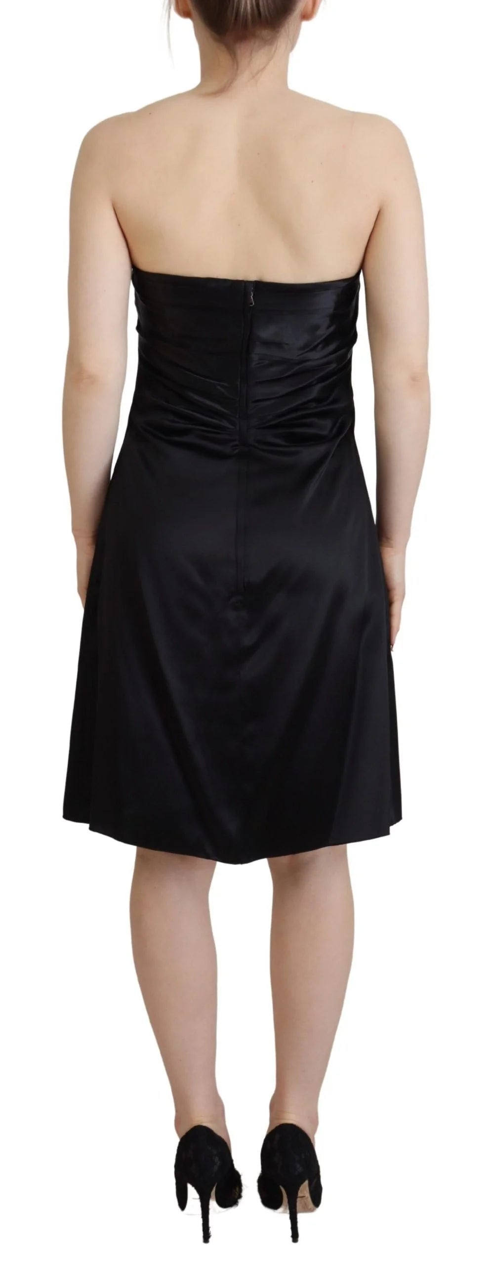 Dolce & Gabbana Black Silk Shift Short Mini Party Dress - Dresses