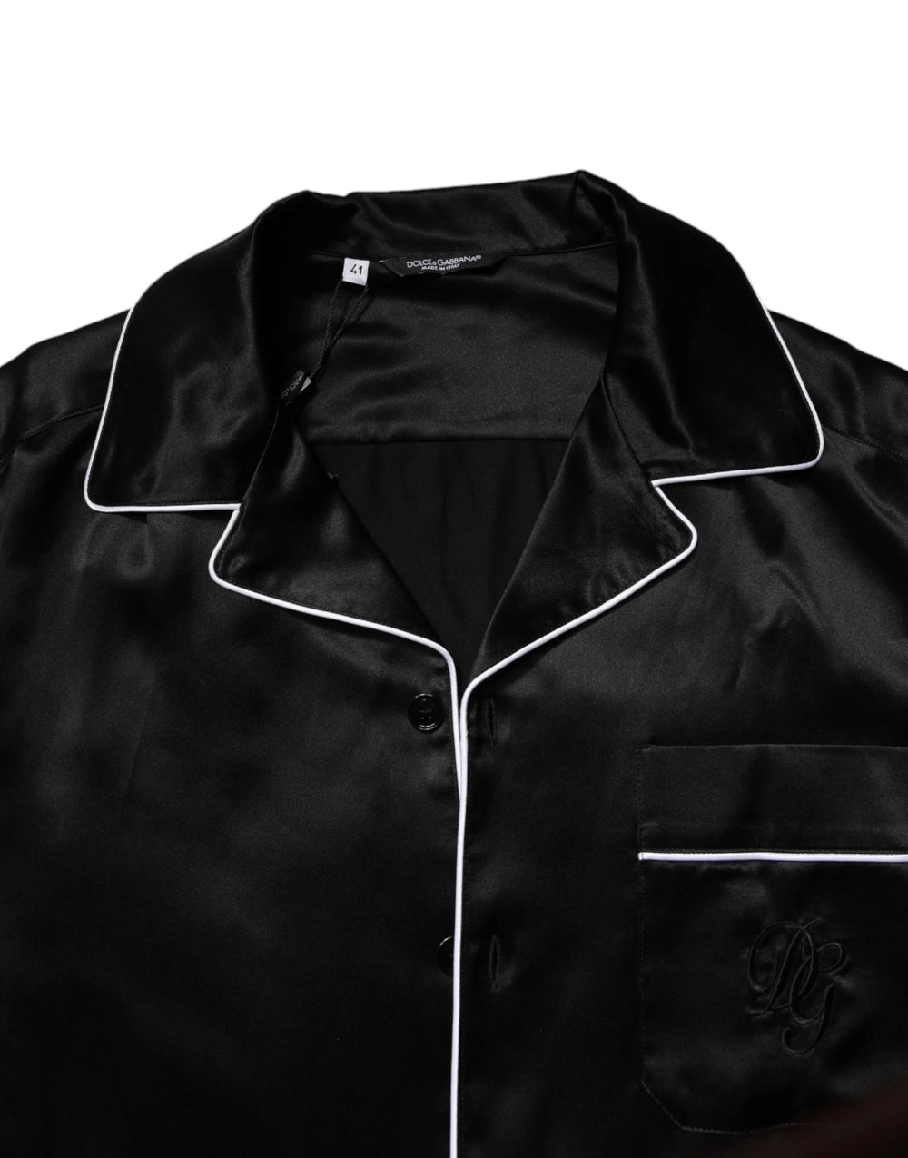 Dolce & Gabbana Black Silk Shirt Pants Pajama Set Sleepwear - Pajamas