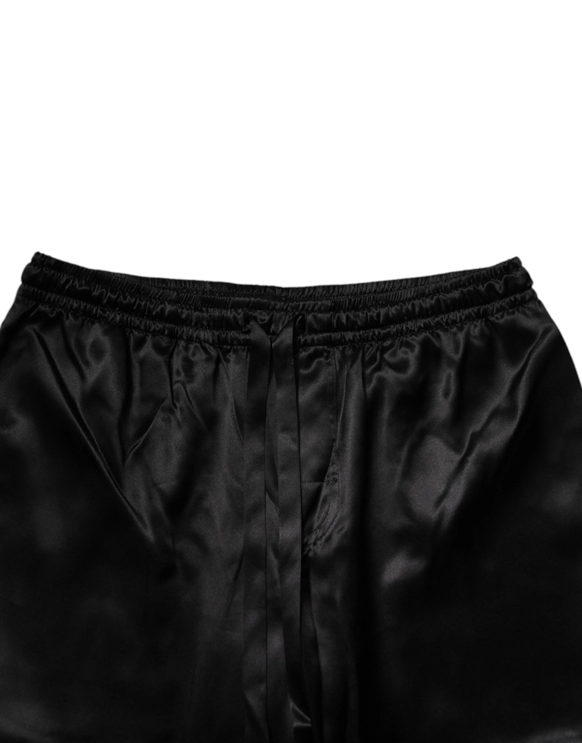 Dolce & Gabbana Black Silk Shirt Pants Pajama Set Sleepwear - Pajamas