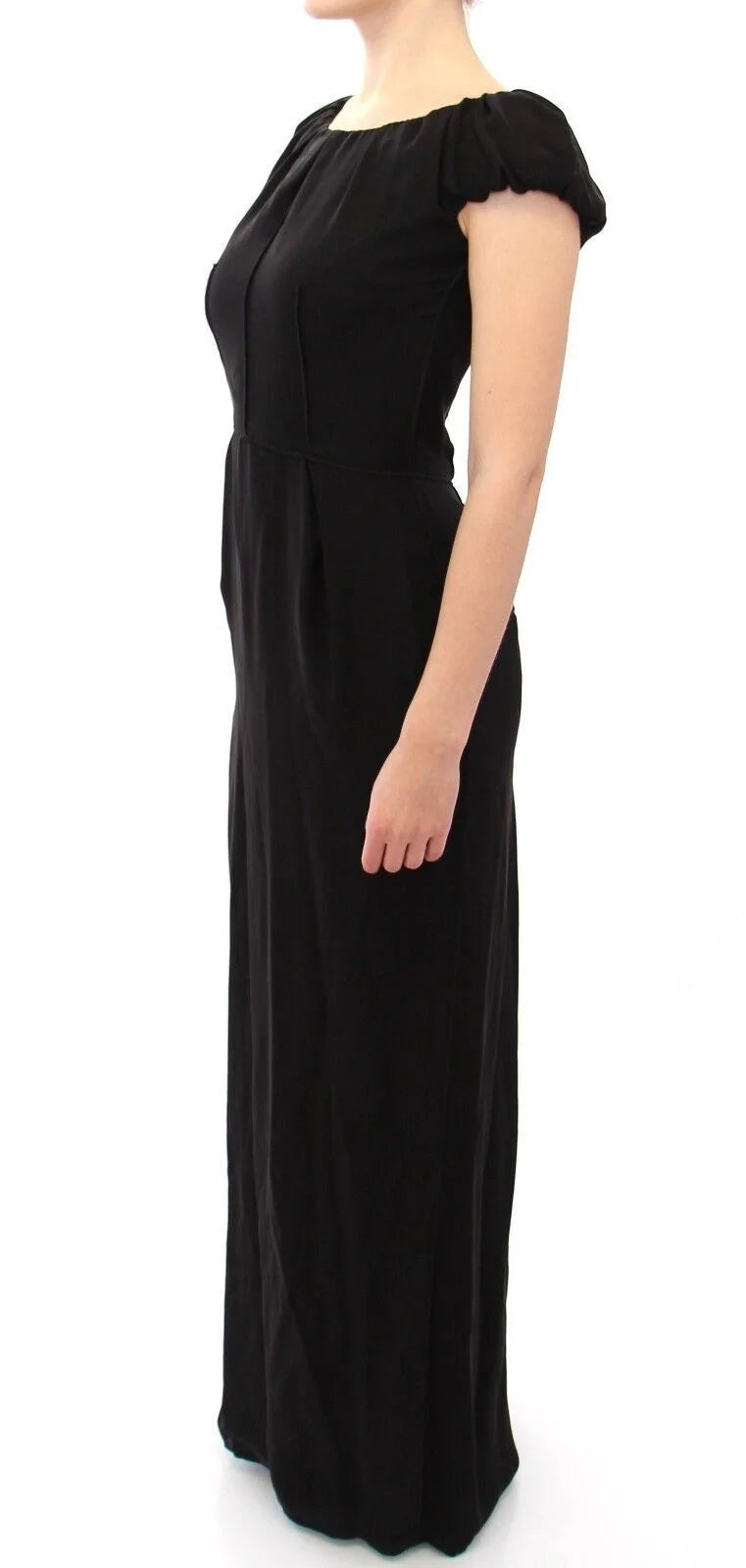 Dolce & Gabbana Black Silk Shortsleeve Gown Maxi IT Dress - IT40 | M - Dresses