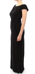 Dolce & Gabbana Black Silk Shortsleeve Gown Maxi IT Dress - IT40 | M - Dresses