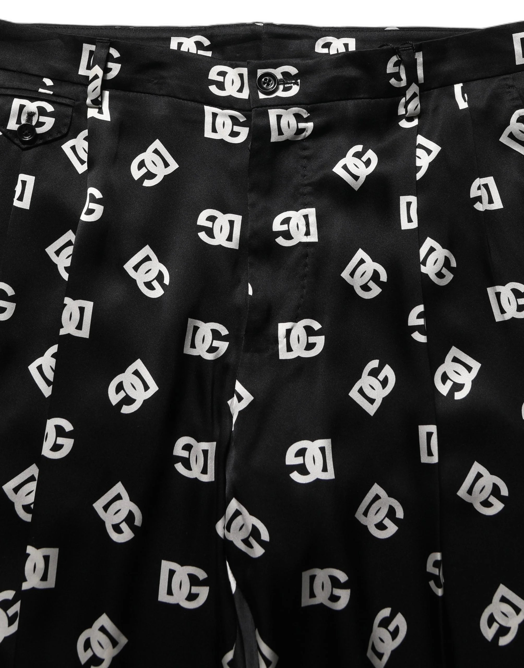 Dolce & Gabbana Black Silk Skinny Leg Dress Men Trouser Pants - IT48 | M
