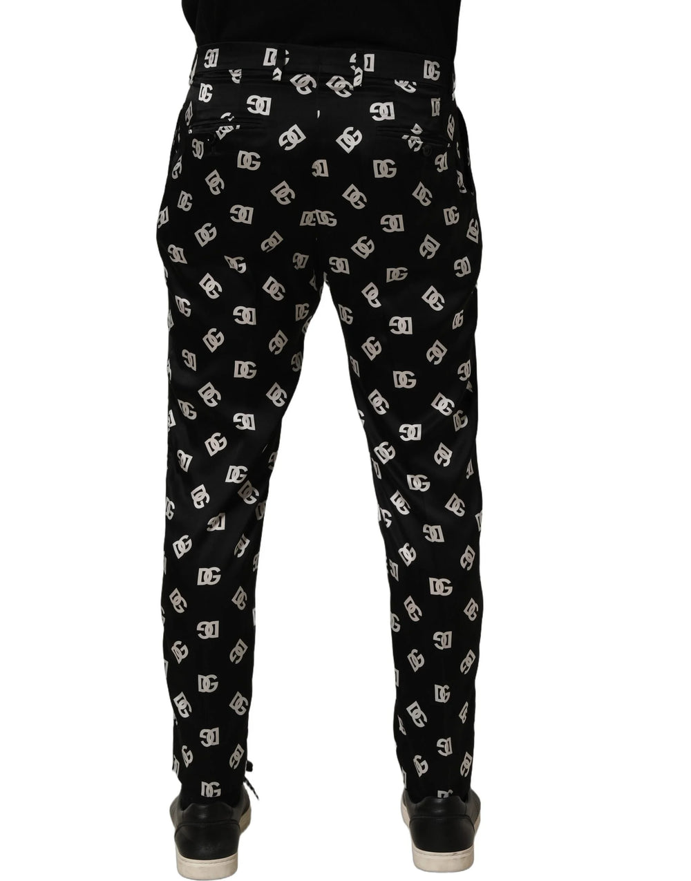 Dolce & Gabbana Black Silk Skinny Leg Dress Men Trouser Pants - IT48 | M