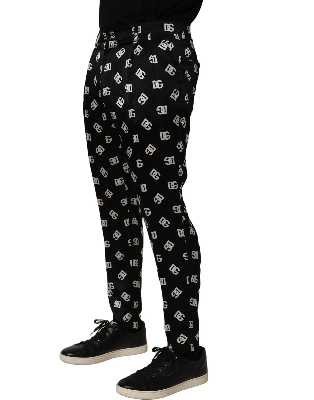 Dolce & Gabbana Black Silk Skinny Leg Dress Men Trouser Pants - IT48 | M