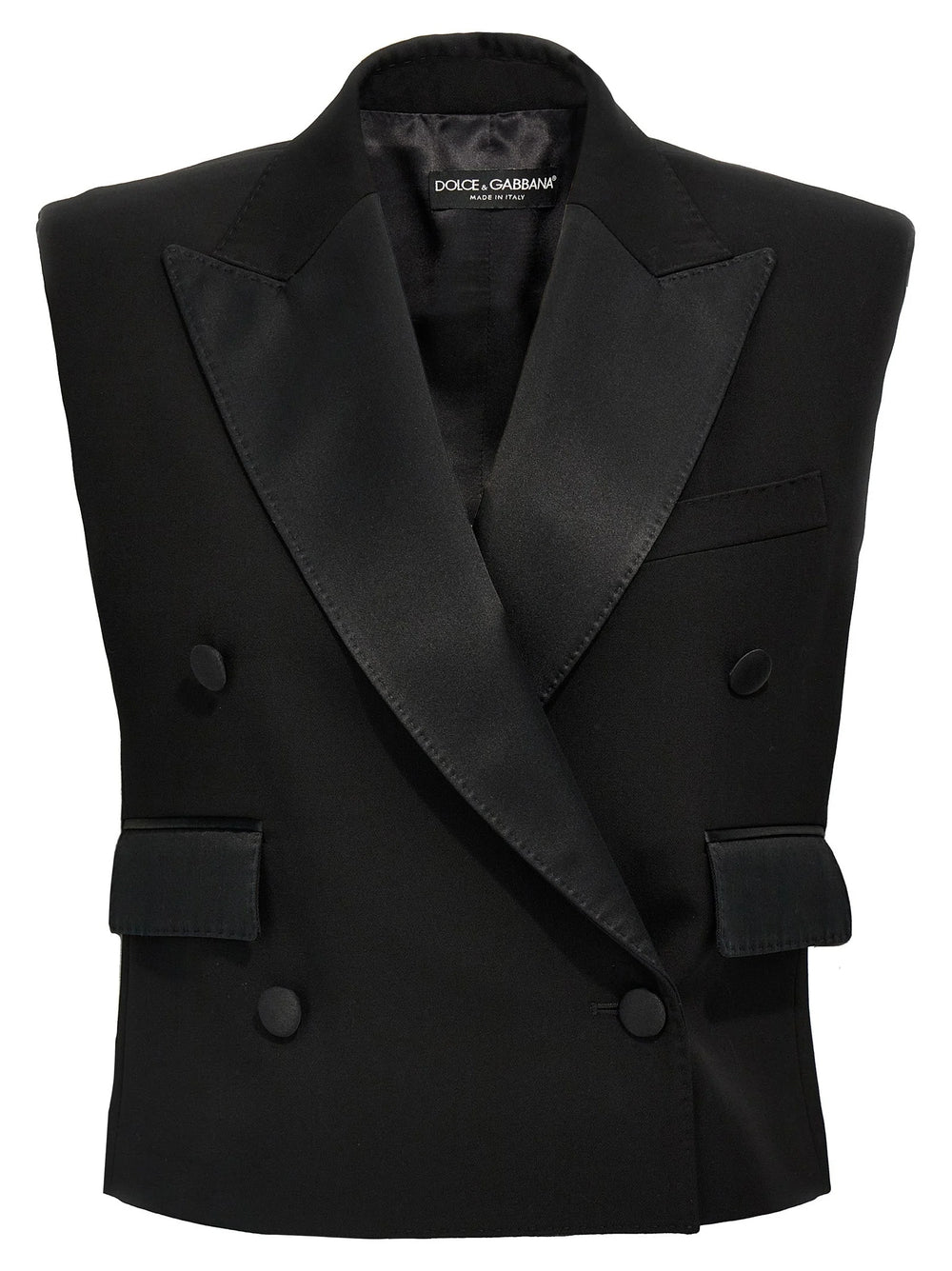 Dolce & Gabbana Black Silk Sleeveless Jacket - IT40