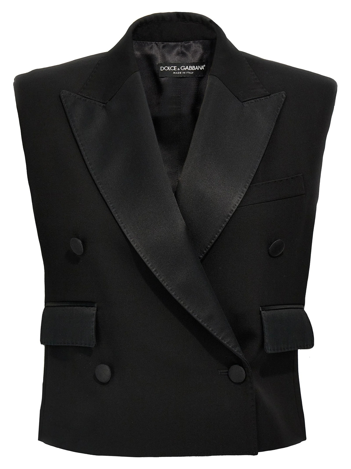 Dolce & Gabbana Black Silk Sleeveless Jacket - IT40
