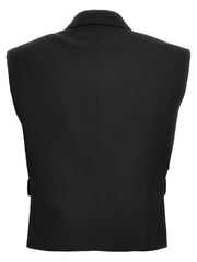 Dolce & Gabbana Black Silk Sleeveless Jacket - IT40