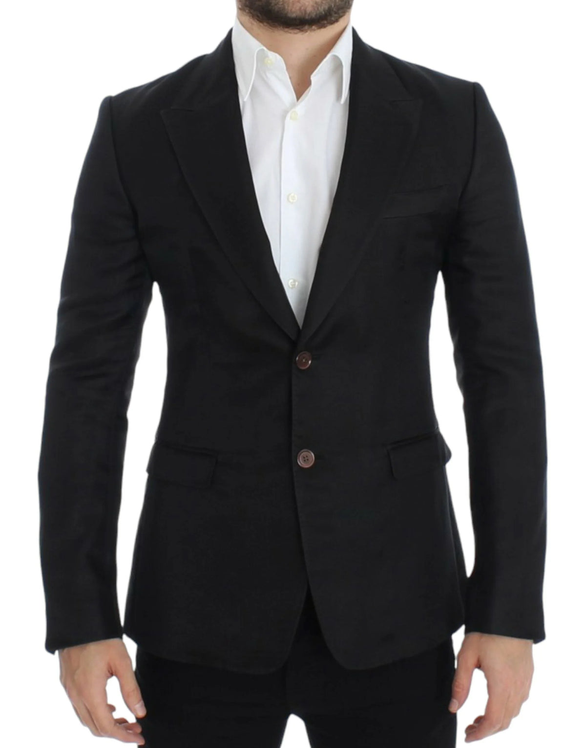 Dolce & Gabbana Black silk slim fit blazer - IT48 | M - Sport Jackets