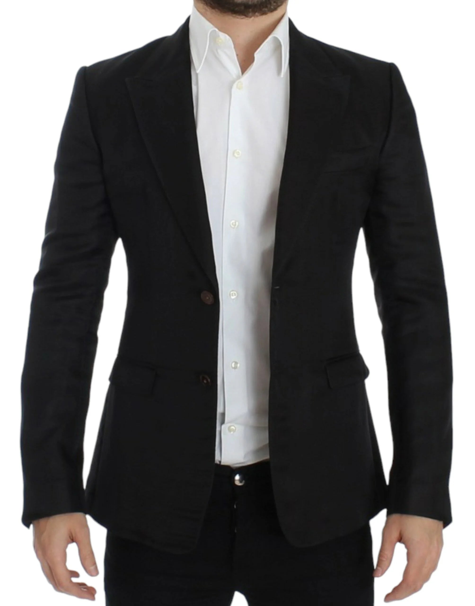 Dolce & Gabbana Black silk slim fit blazer - IT48 | M - Sport Jackets