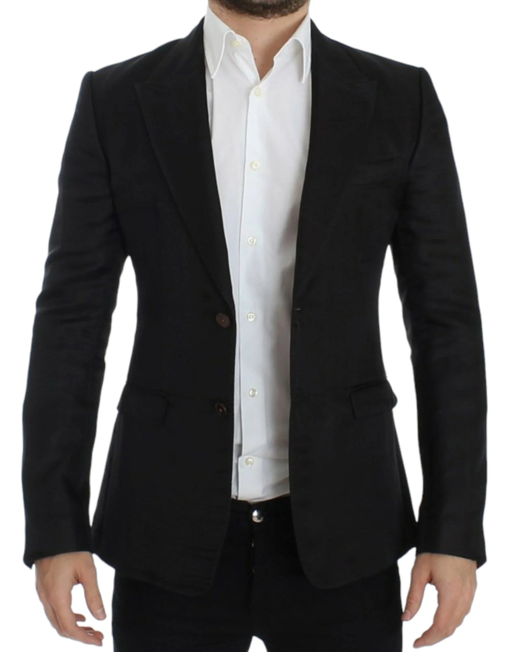 Dolce & Gabbana Black silk slim fit blazer - IT48 | M - Sport Jackets