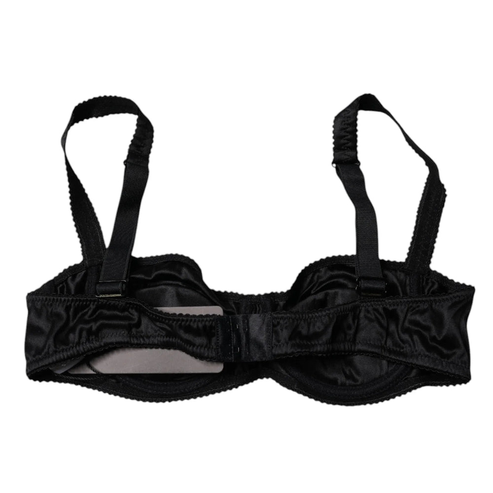 Dolce & Gabbana Black Silk Stretch Balconette Brassiere Underwear - IT2 | S