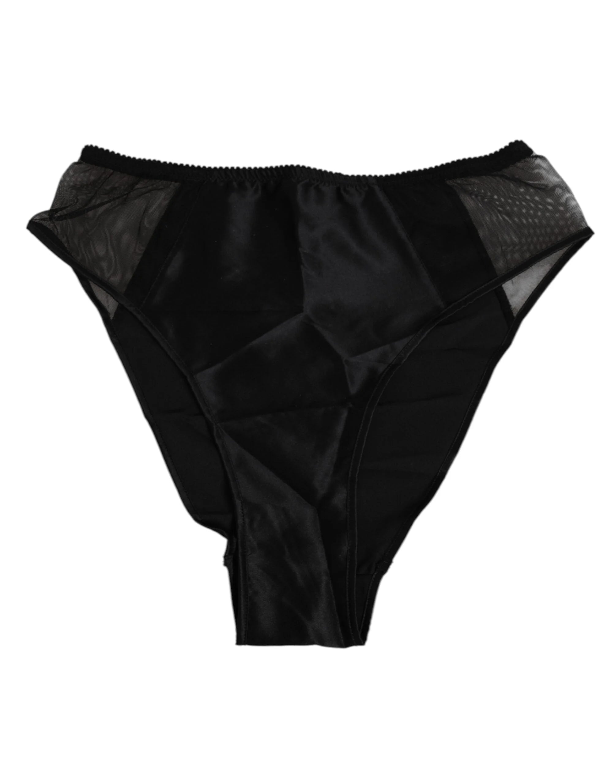 Dolce & Gabbana Black Silk Stretch High Waist Panty Underwear - IT2 | S - Briefs
