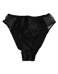 Dolce & Gabbana Black Silk Stretch High Waist Panty Underwear - IT2 | S - Briefs