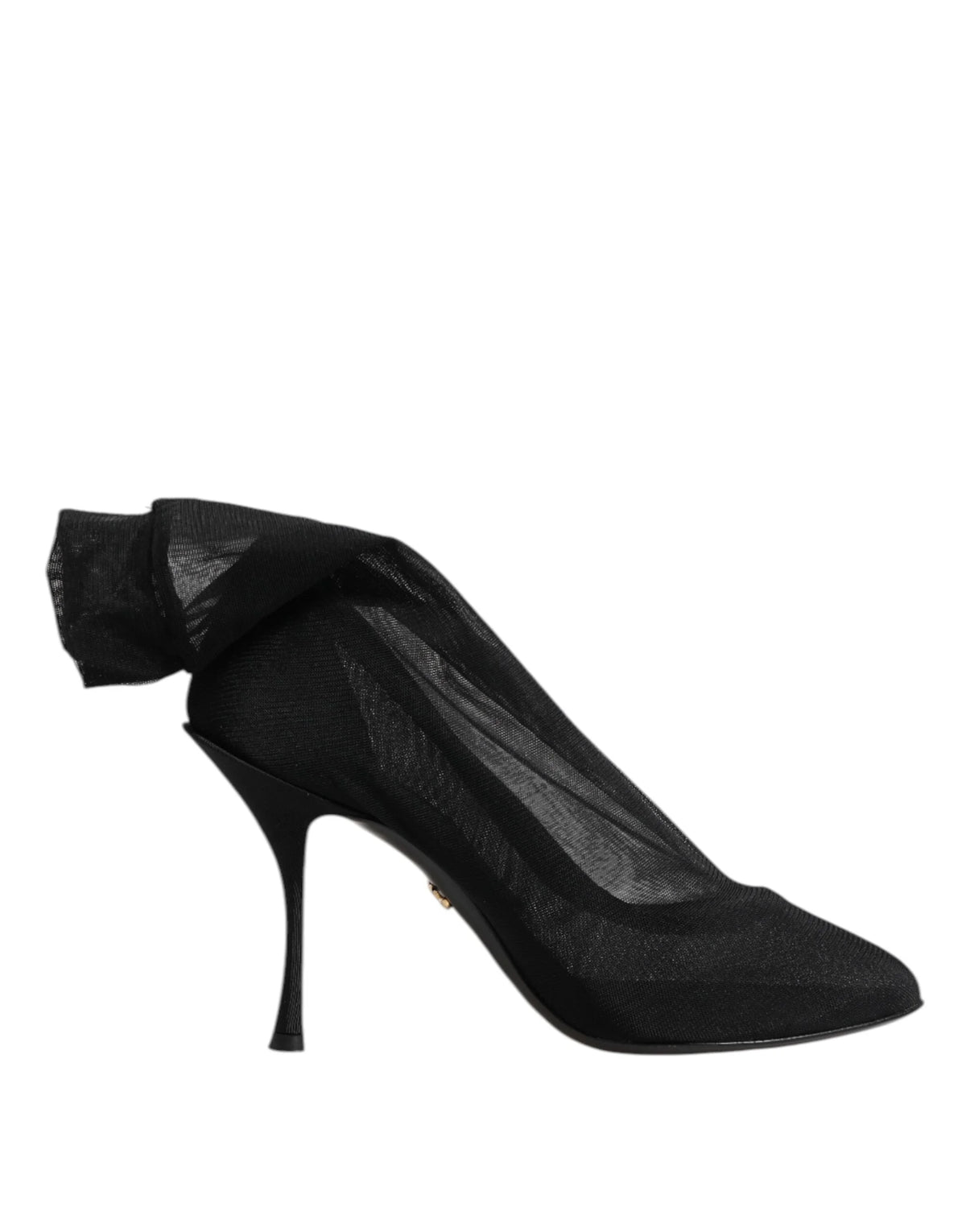 Dolce & Gabbana Black Silk Stretch Mesh Sock Boots Shoes - Boots