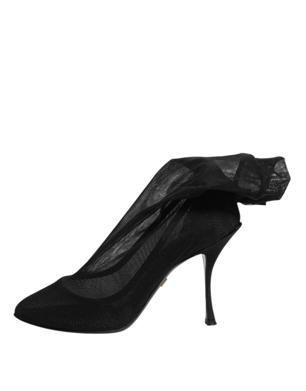 Dolce & Gabbana Black Silk Stretch Mesh Sock Boots Shoes - Boots