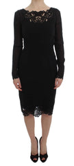 Dolce & Gabbana Black Silk Stretch Sheath Dress - IT36 | XS - Dresses