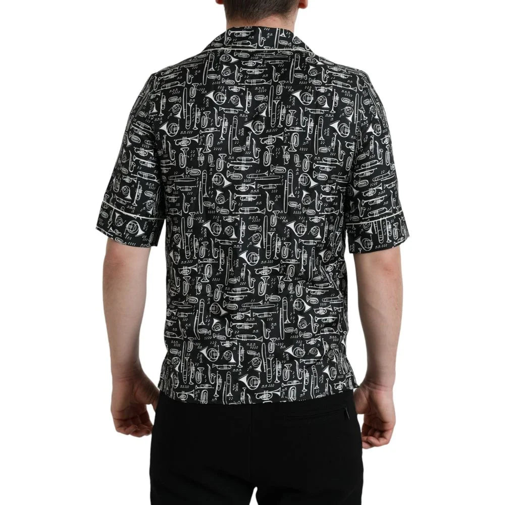 Dolce & Gabbana Black Silk T-Shirt - IT40 | M
