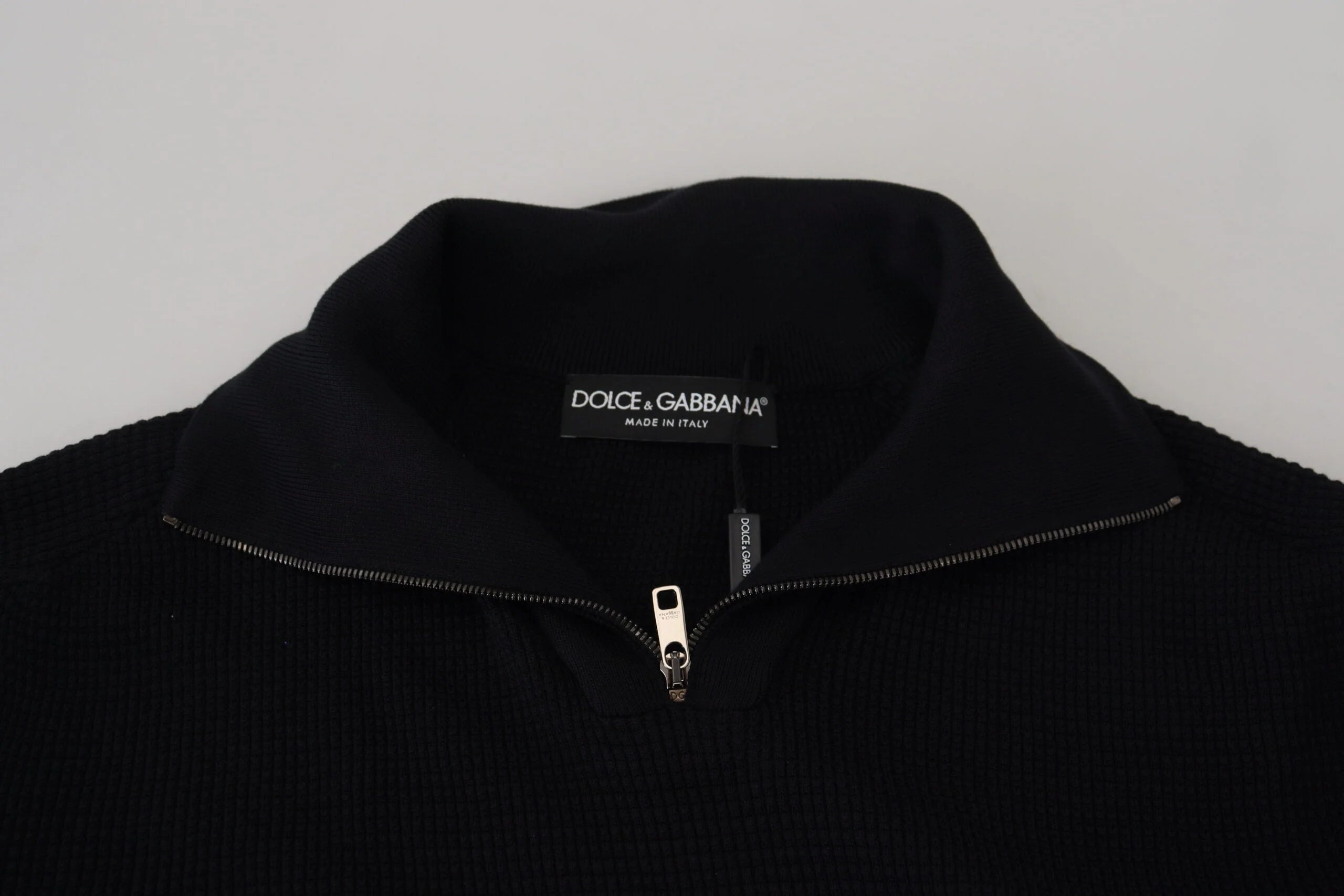 Dolce & Gabbana Black Silk Turtle Neck Pullover Sweater - IT54 | XL - Sweaters