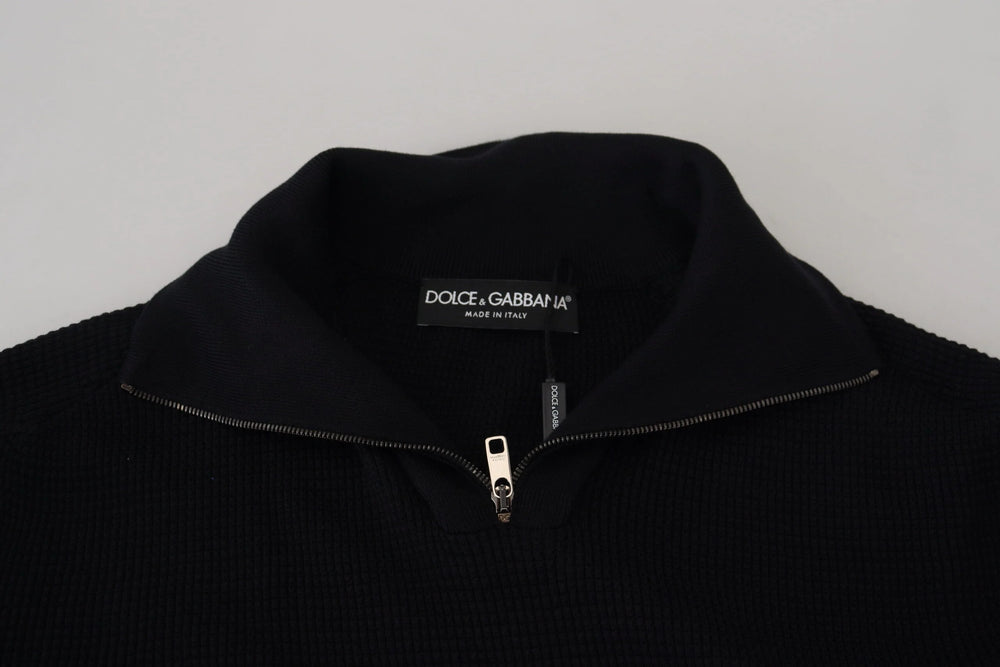 Dolce & Gabbana Black Silk Turtle Neck Pullover Sweater - IT54 | XL - Sweaters