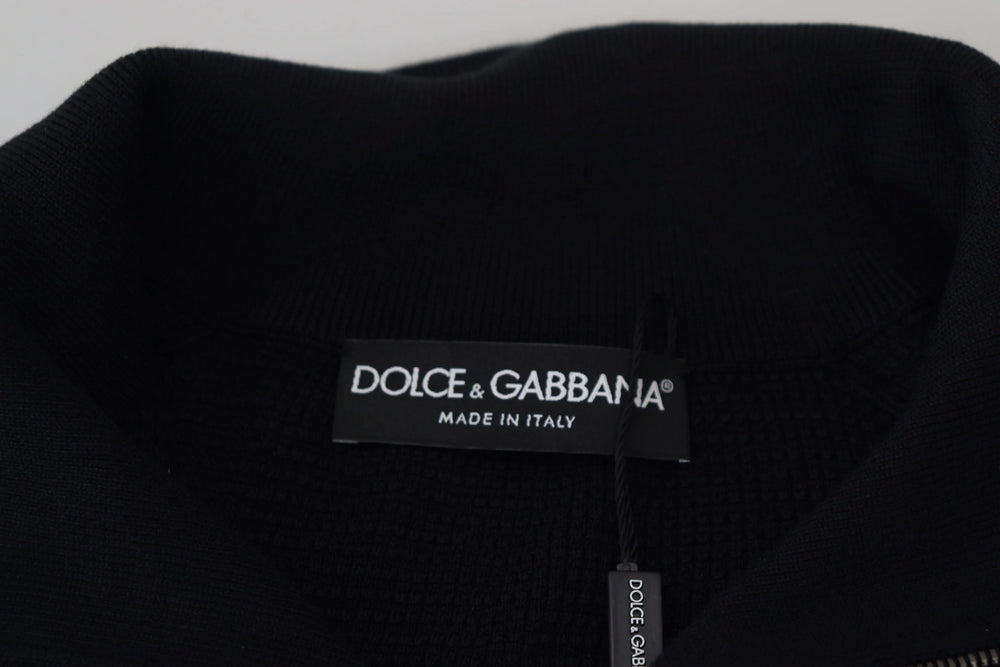 Dolce & Gabbana Black Silk Turtle Neck Pullover Sweater - IT54 | XL - Sweaters