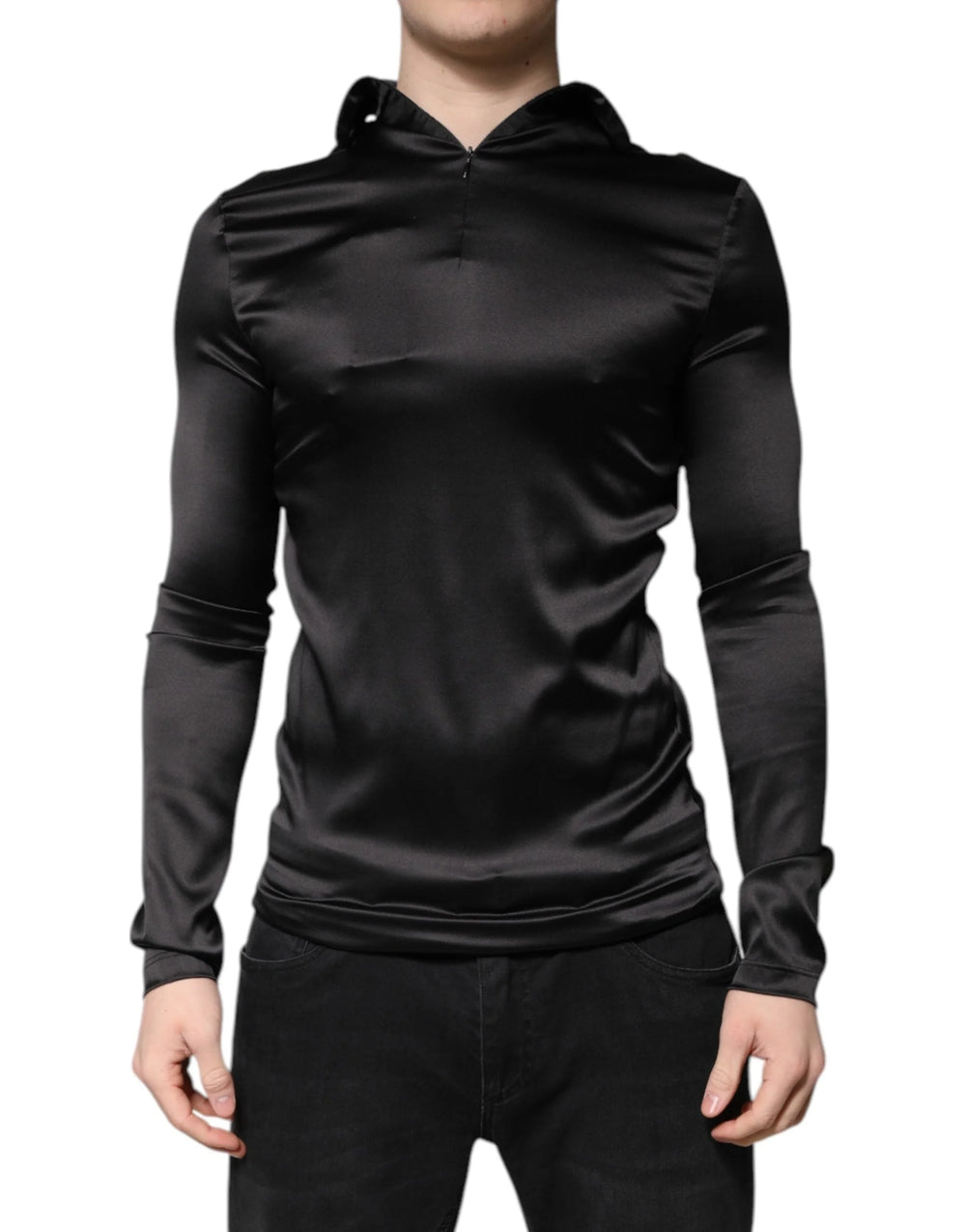Dolce & Gabbana Black Silk Turtleneck Men Pullover Sweater - IT50 | L - Sweaters