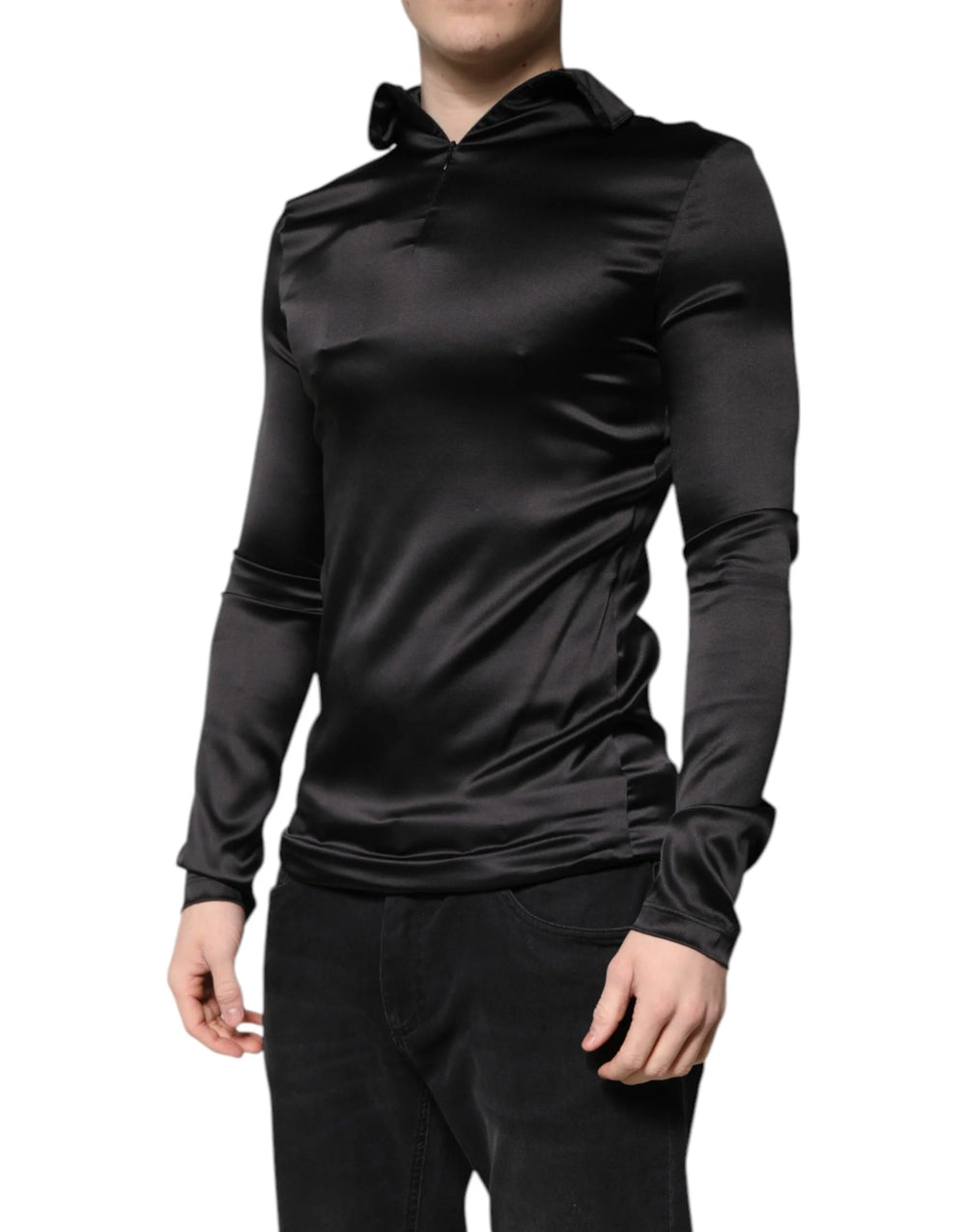Dolce & Gabbana Black Silk Turtleneck Men Pullover Sweater - IT50 | L - Sweaters