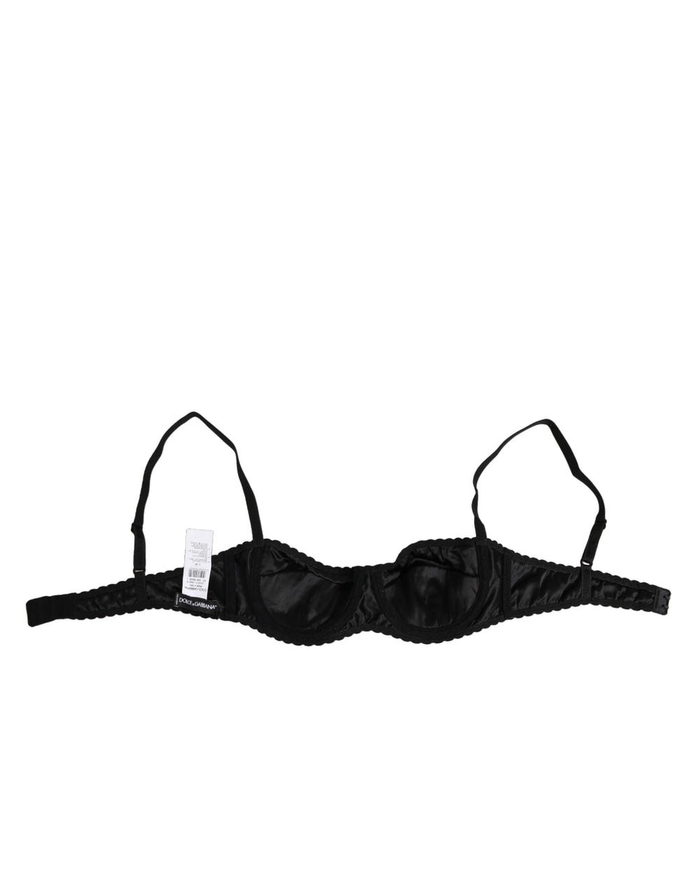 Dolce & Gabbana Black Silk Underwired Balconette Bra Underwear - IT2 | S - Bras