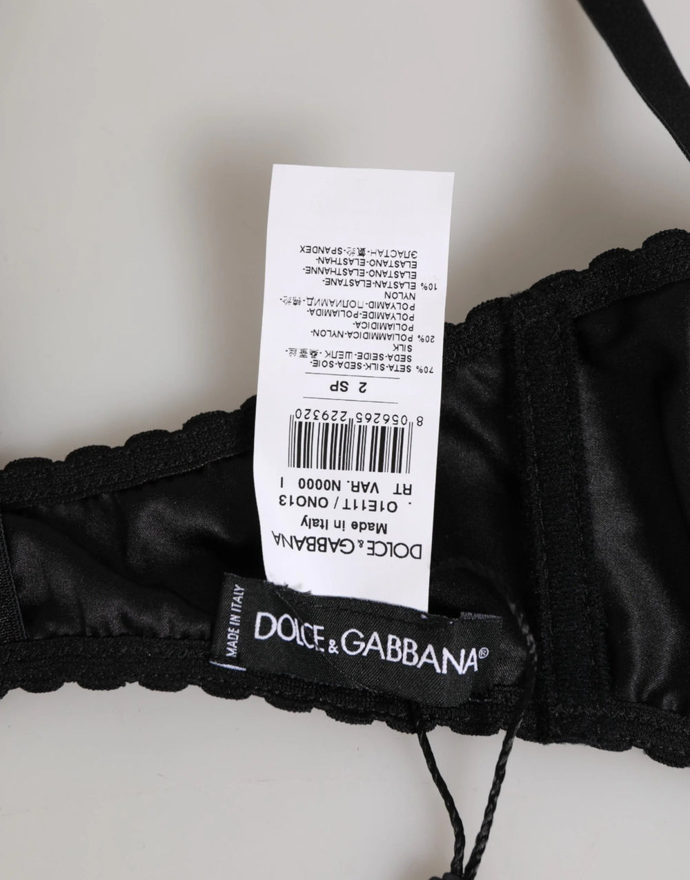 Dolce & Gabbana Black Silk Underwired Balconette Bra Underwear - IT2 | S - Bras