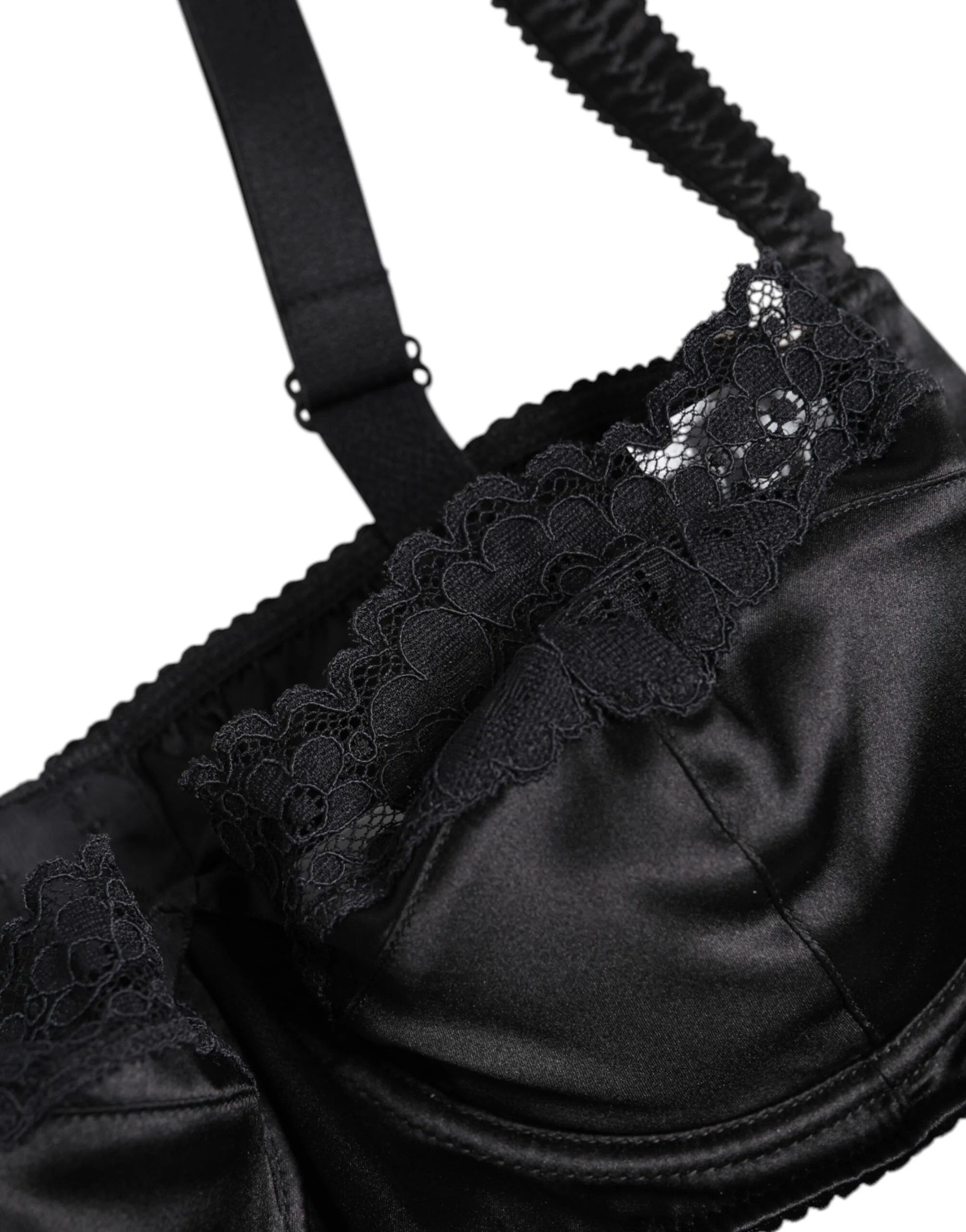 Dolce & Gabbana Black Silk Underwired Balconette Bra Underwear - IT3 | M