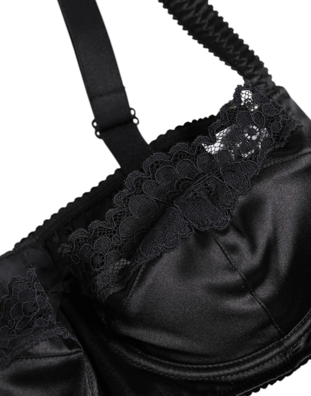 Dolce & Gabbana Black Silk Underwired Balconette Bra Underwear - IT3 | M