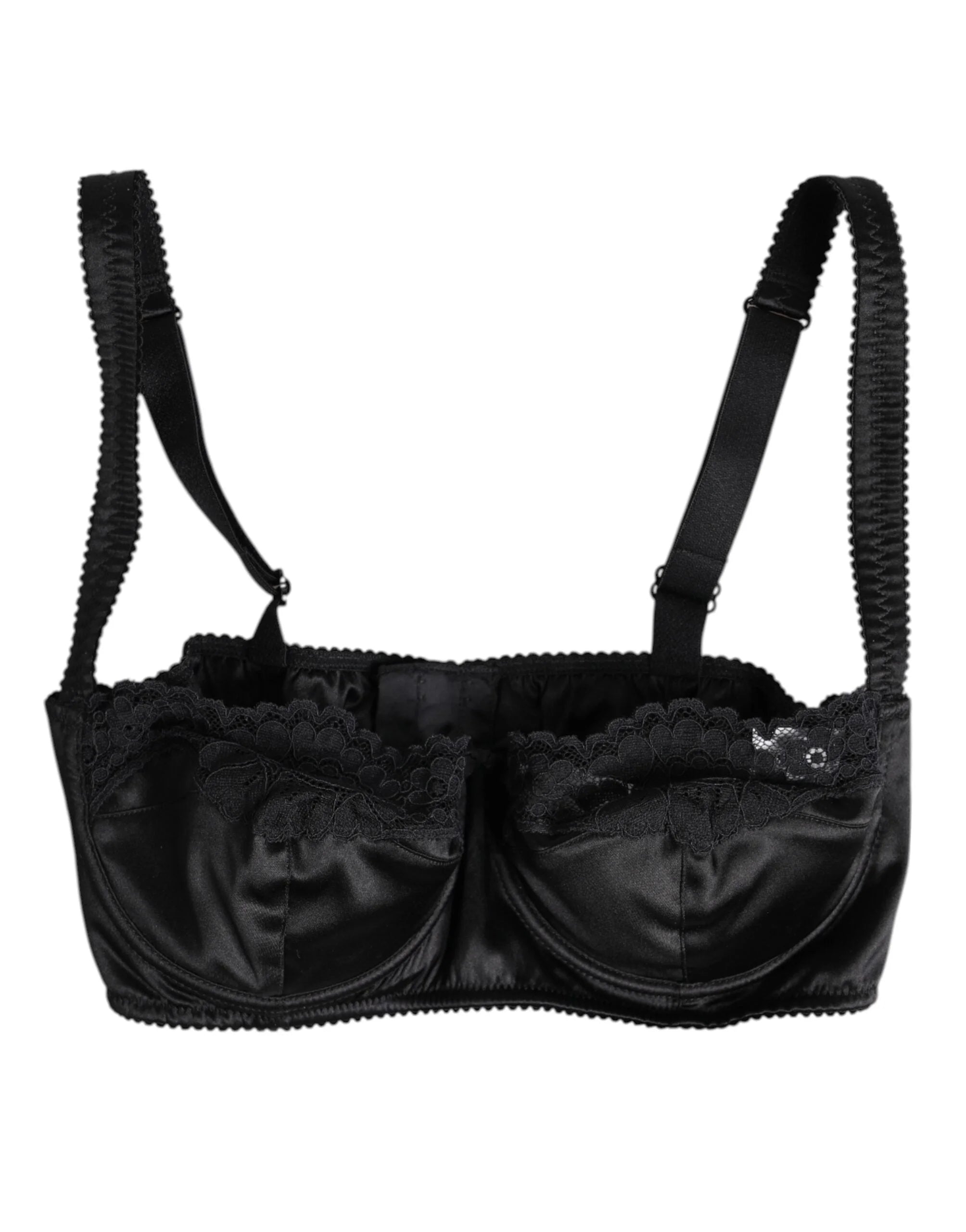 Dolce & Gabbana Black Silk Underwired Balconette Bra Underwear - IT3 | M