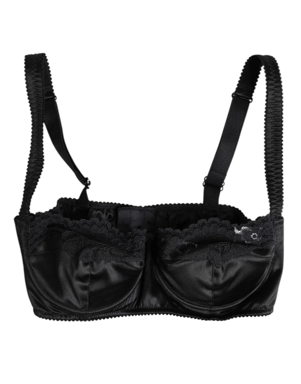 Dolce & Gabbana Black Silk Underwired Balconette Bra Underwear - IT3 | M
